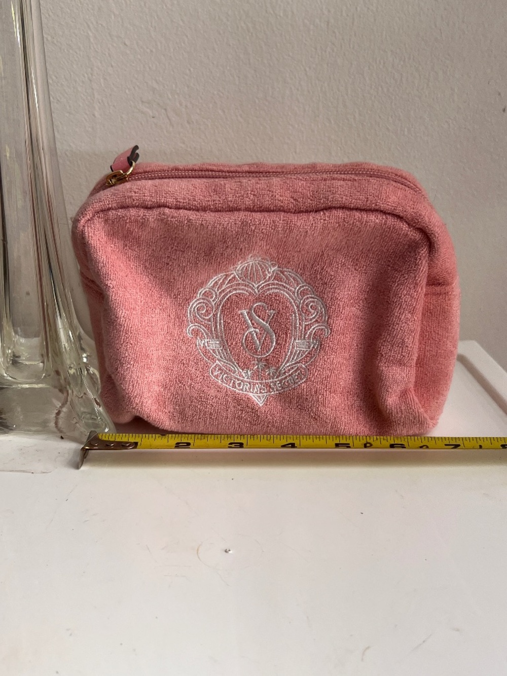 Victoria's Secret Cosmetic Make-up Bag Baby Pink with Headband & Scrunchie